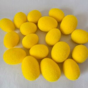 Easter Tiered Tray Decor - Fuzzy Eggs - Spring Bowl Filler Farmhouse - Set of 18